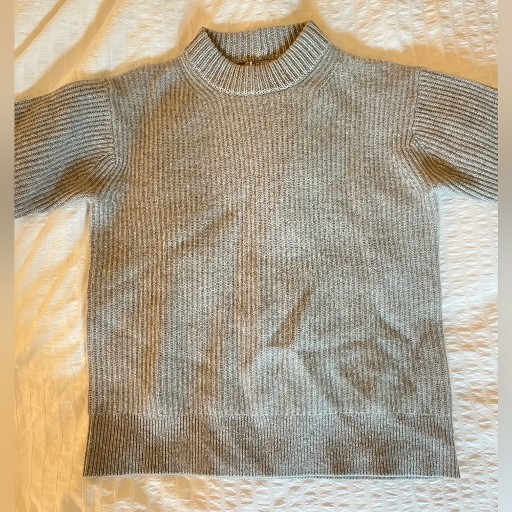 J. Crew Gray Cashmere Crewneck Sweater